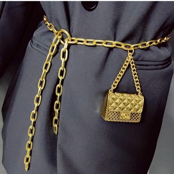 Gold Chain Waist Belt with Mini Bag new main image 5